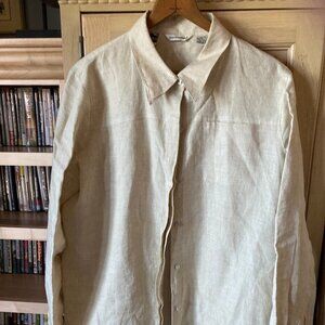 100% IRISH LINEN SHIRT - SIZE L BY RICHARD MALCOLM